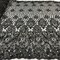 1 Yard Black Beaded 3D Floral Lace Fabric, Embroidered Mesh on 100% Polyester, 48" Wide